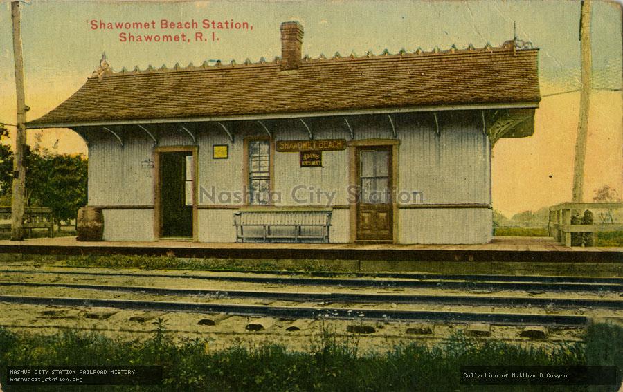 Postcard: Shawomet Beach Station, Shawomet, Rhode Island